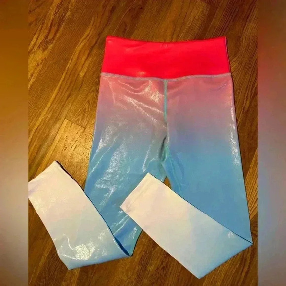 Zyia Pink and Blue Ombrรฉ Leggings, New, Size 4 - Picture 2 of 5